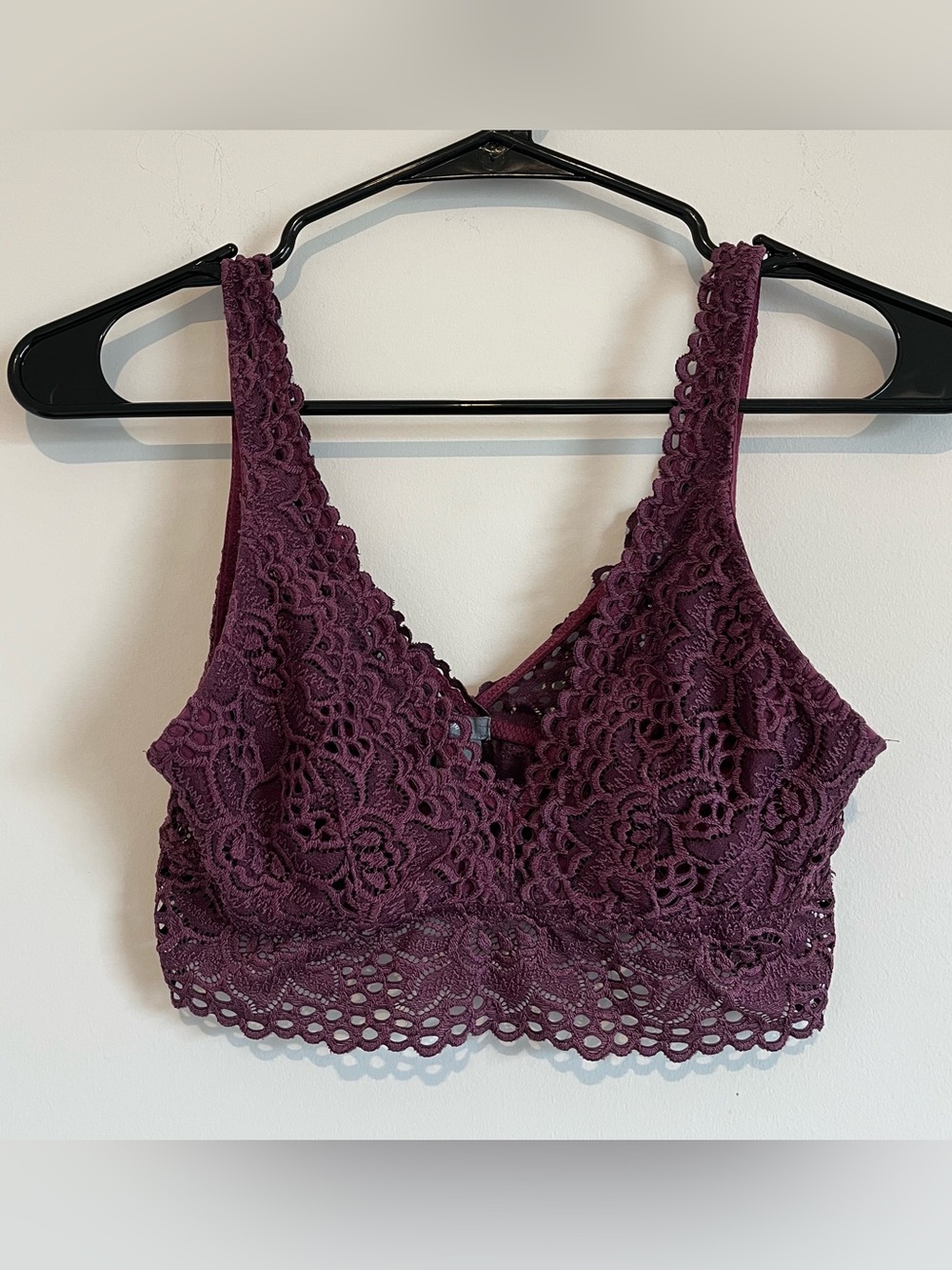 Aerie Lace Bralette in Deep Plum Size Small